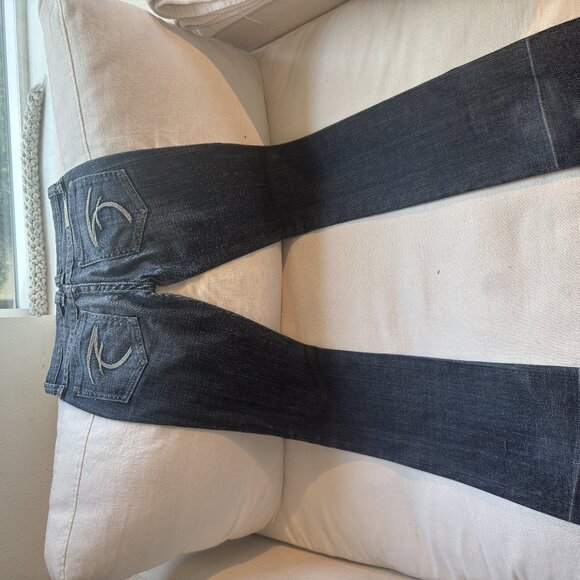 Frankie B Signature Embroidered Pocket Jeans – Dark Wash Perfection - Picture 1 of 5